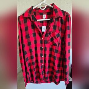 GAP red checkered button down